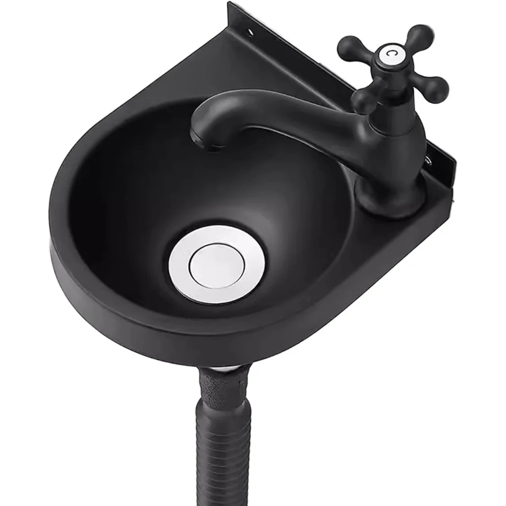 

Round Stainless Steel Sink for Kitchen and Restaurant Use, Wall-Mounted with Drainage System