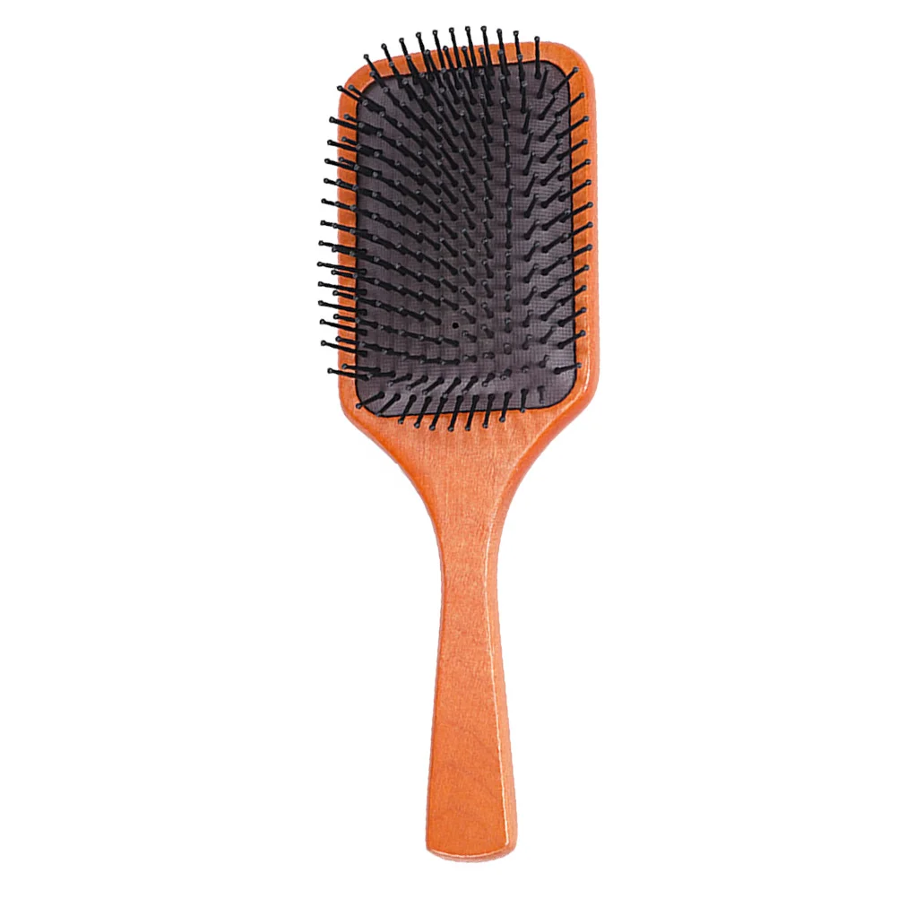 

1Pcs Cushion Massage Comb Ergonomic Design Soft Bristles Wooden Handle Anti-Static Detangling Brush for Home and Travel