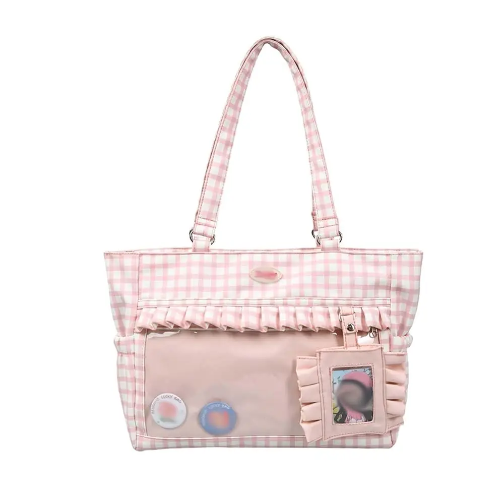 

Kawaii Ita Bag with Insert Clear Pocket for Anime Badges Pin Display Kpop Messenger Bag Lolita Shoulder bag