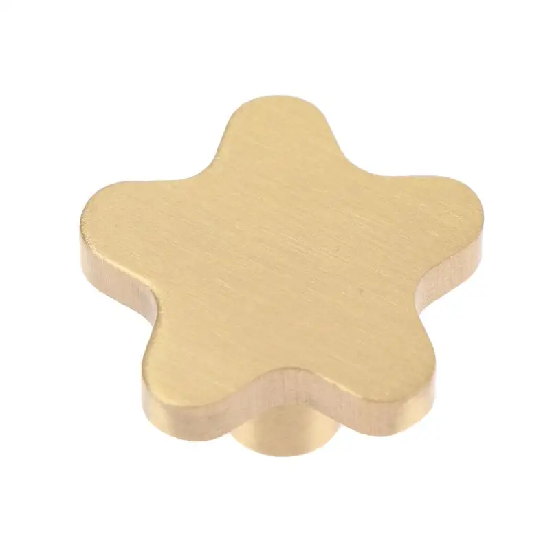 Five Pointed Star Furniture Handles Pure Copper Non-Toxic Cabinet Knobs for Children Room Dresser Drawer Cupboard Decor