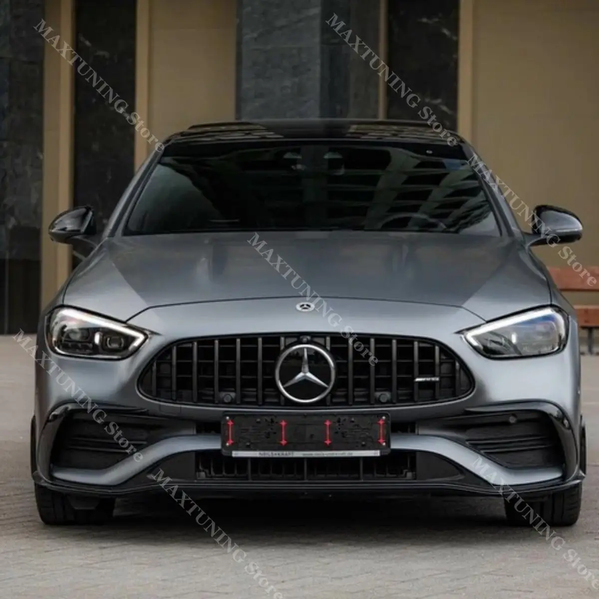 

For Mercedes Benz C Class W206 S206 C200 C260 C43 AMG 2022-2024 Front Bumper Lip Splitter Spoiler Lower Guard Upgrade Tuning Kit