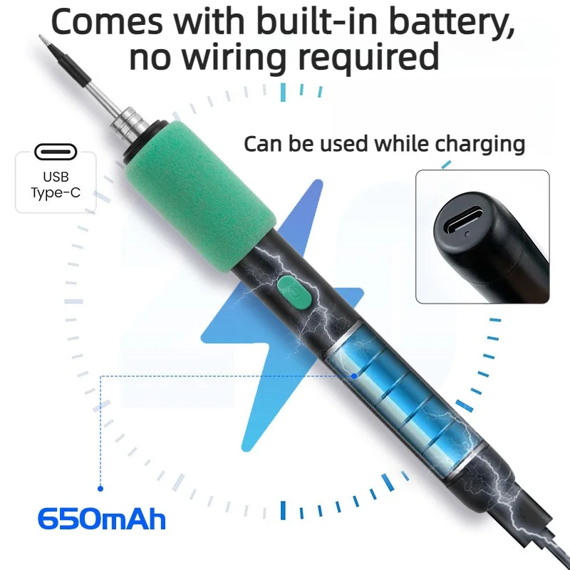 

Portable Wireless Soldering Built-In Battery With Three-Level Temperature Control Wireless Mini Soldering Tool