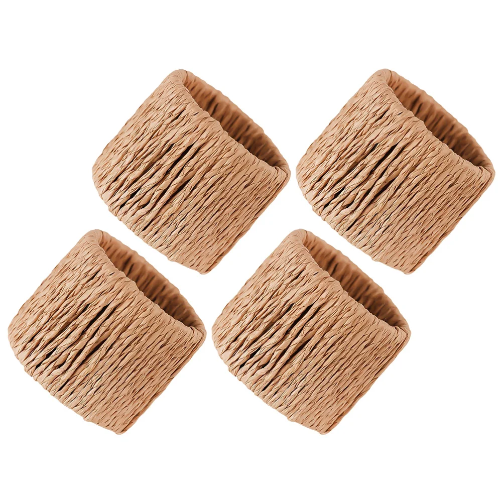 

4 Pcs Holder Straw Rings Elegant Table Napkin Ring Decor Decor Wedding Party Dining Napkin Holders Buckle