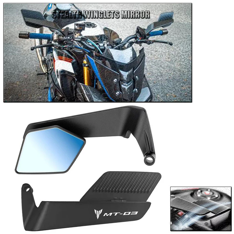 

For YAMAHA MT03 MT-03 MT 03 Motorcycle CNC Rearview Mirrors Wind Wing Adjustable Rotating Side Mirror