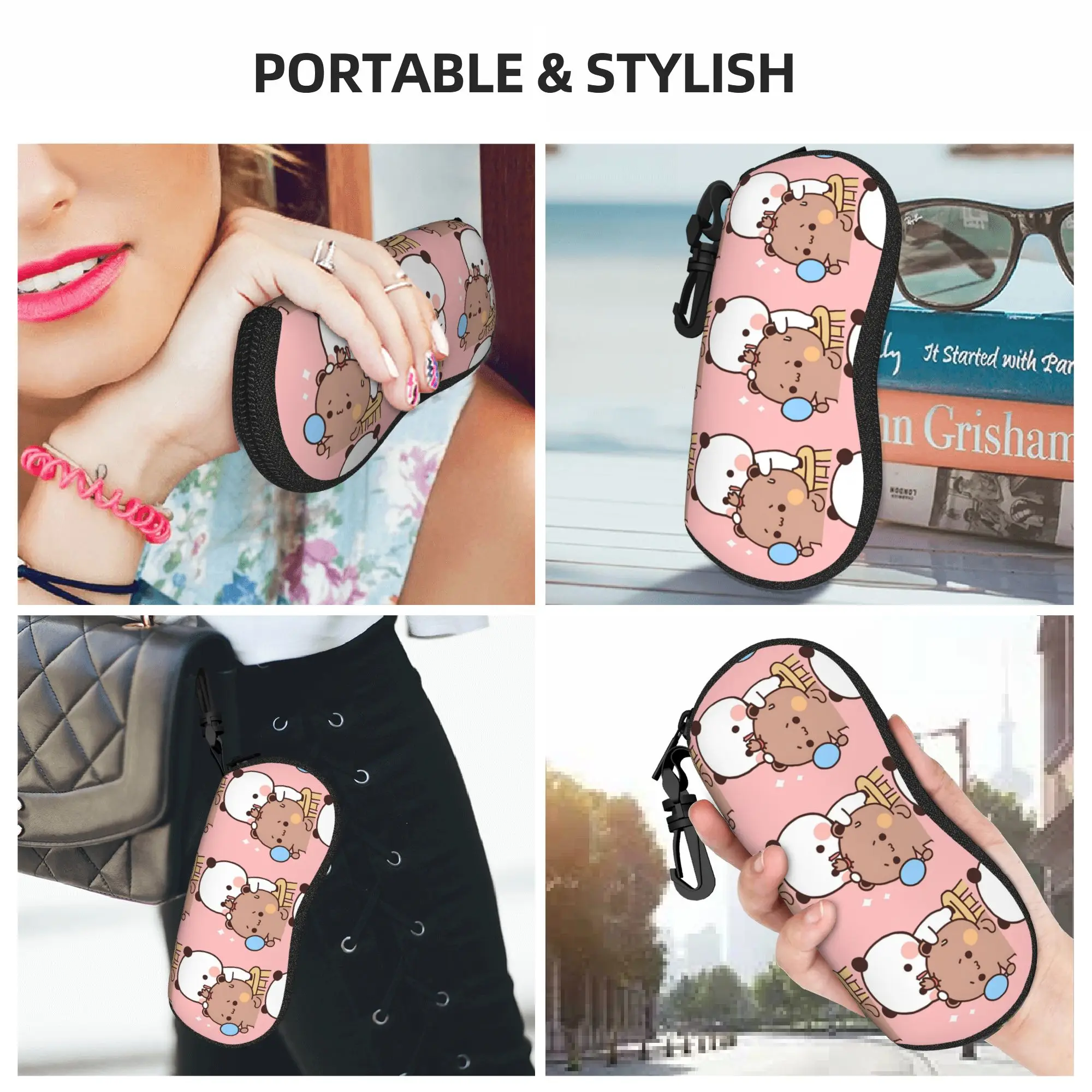 Cute Cartoon Bubu Dudu Glasses Case  Sunglasses Pouch Convenient Vintage Eyewear Storage Key Chain Unisex Eyeglass Protector - view 6