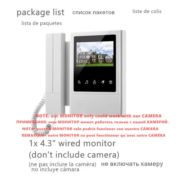 Système d'interphone vidéo d'entrée, sonnette pour maison et appartement avec caméra, kit de moniteu