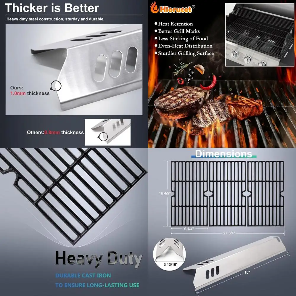 

Запасные части для гриля с 4 конфорками: решетки для приготовления пищи, щитки для тепловой палатки для грилей на заднем дворе