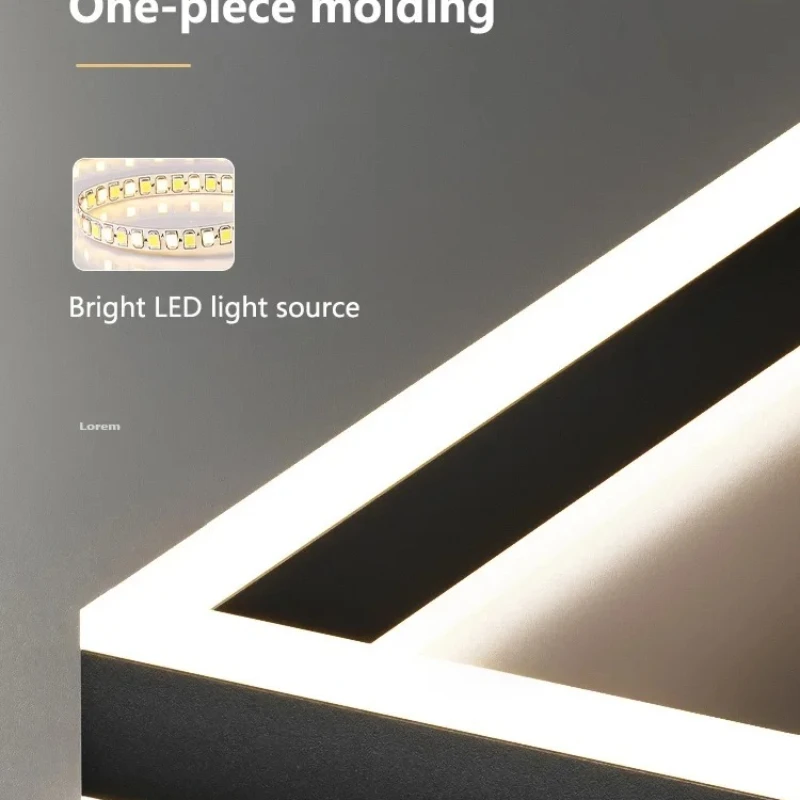

Modern Square Chandelier Up and Down Glow for Dining Living Room Bedroom Pendant Lamp Minimalist Decor Indoor Lighting Fixture