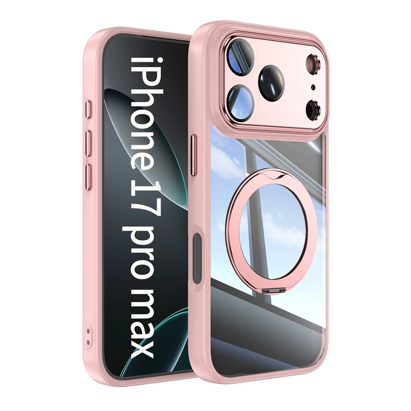 360° Metall-Ring-Griff Magnetische Hülle für MagSafe iPhone 17 Air 16 E 14 13 15 Pro Max Plus 17Air 17Pro 16E i17 Mac Safe Handyhülle