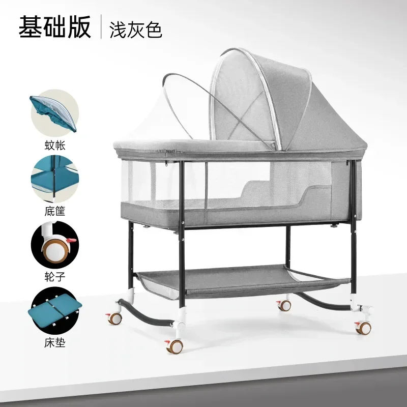 

Crib Newborn Baby Cradle Bed Mobile Portable Children's Crib European Folding Crib Multi-function