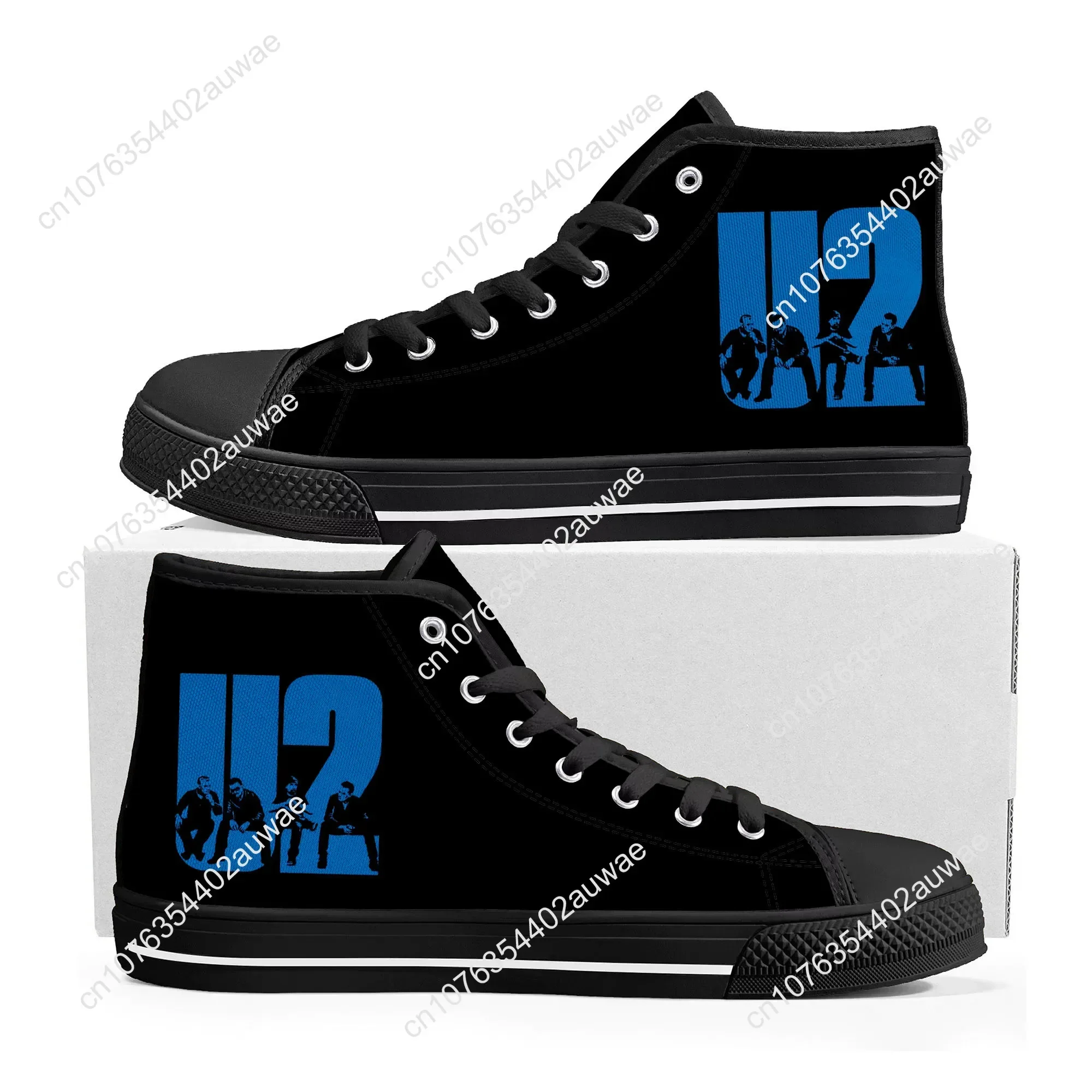 U2 Rock Band Fashion punk High Top Sneakers di alta qualità uomo donna adolescente Canvas Sneaker Casual coppia scarpe scarpe personalizzate