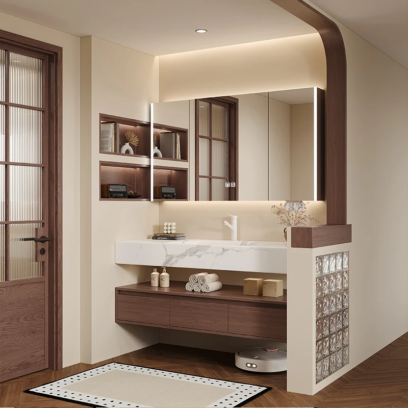 

Partitions Organizer Bathroom Cabinet Mirror Modern Skincare Drawers Display Bathroom Cabinet Paper Slim Gabinete Home Furniture