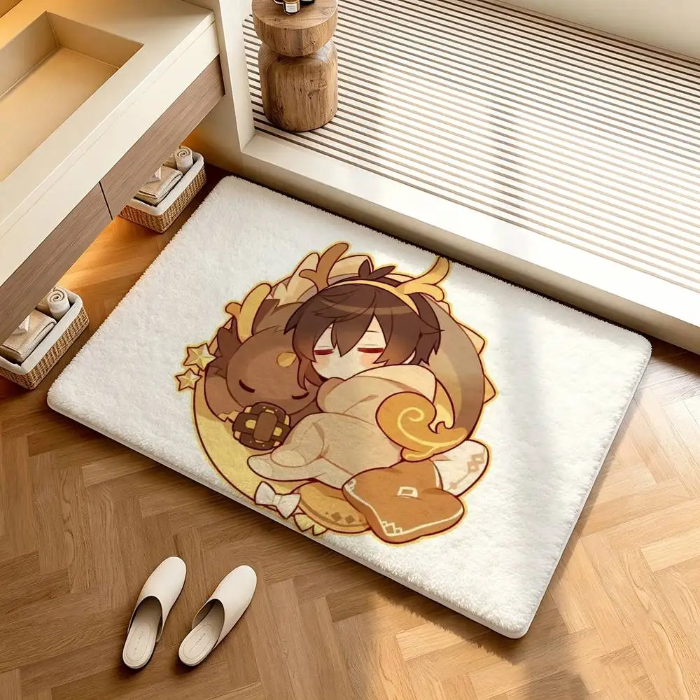 Zhongli  Shower Room Absorbent Small Floor Mat Soft Comfortable Decorative Foot Mat