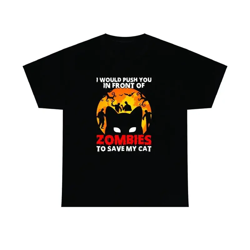 Zombies To Save My Cat Halloween T Shirt Tricky Zombie