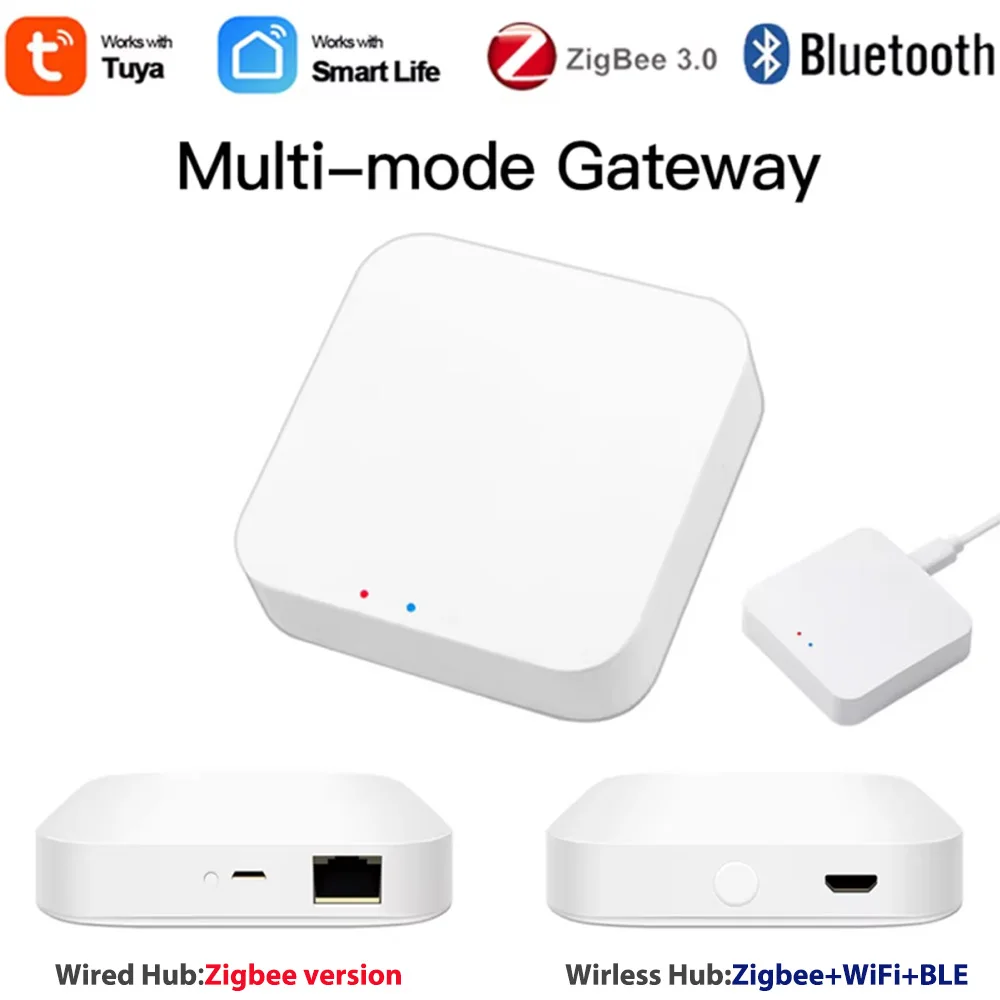 Tuya ZigBee+WiFi+Bluetooth Mesh Hub Smart Gateway Multi-mode Work with Tuya Smart Life App Voice Control for Alexa Google Home