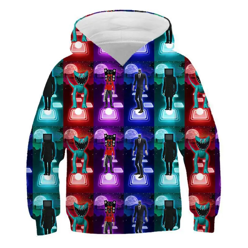 Cartoon Skibidi Toilet Hoodies Kids 3D Print Pullover Sweatshirts Teenagers Boys Speakerman TV MAN Clothes Toddler Girls Outfits