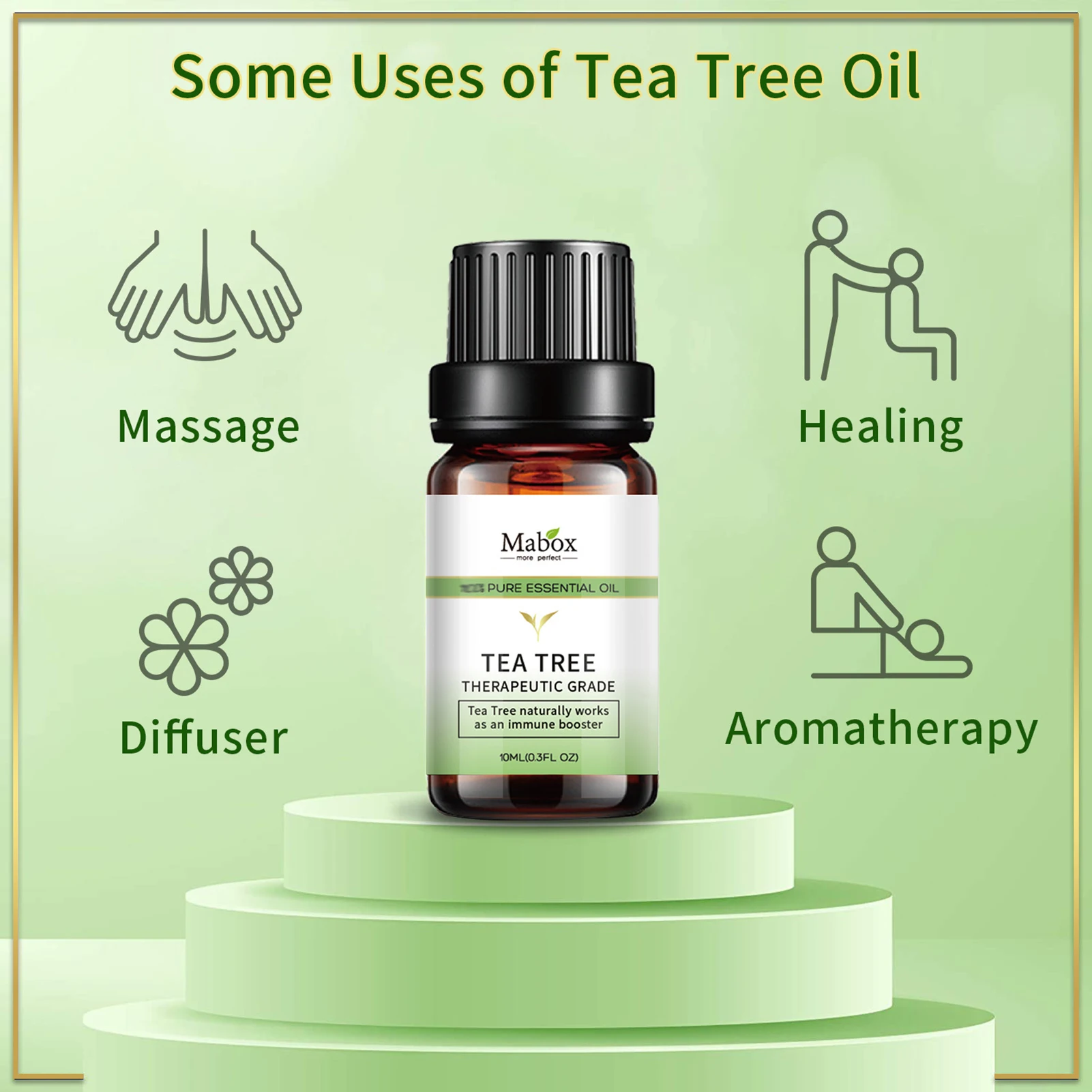 10ml Tea Tree Massage Facial Brightening Essential Oil Moisturizing Natural Ingredients Essential Oil for Women Girls Anti-aging