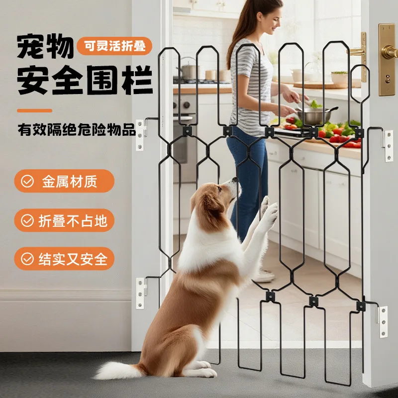 New Metal Retractable Pet Gate Anti-Cat Dog Fence Indoor Outdoor Safety Barrier For Stairway Doorway