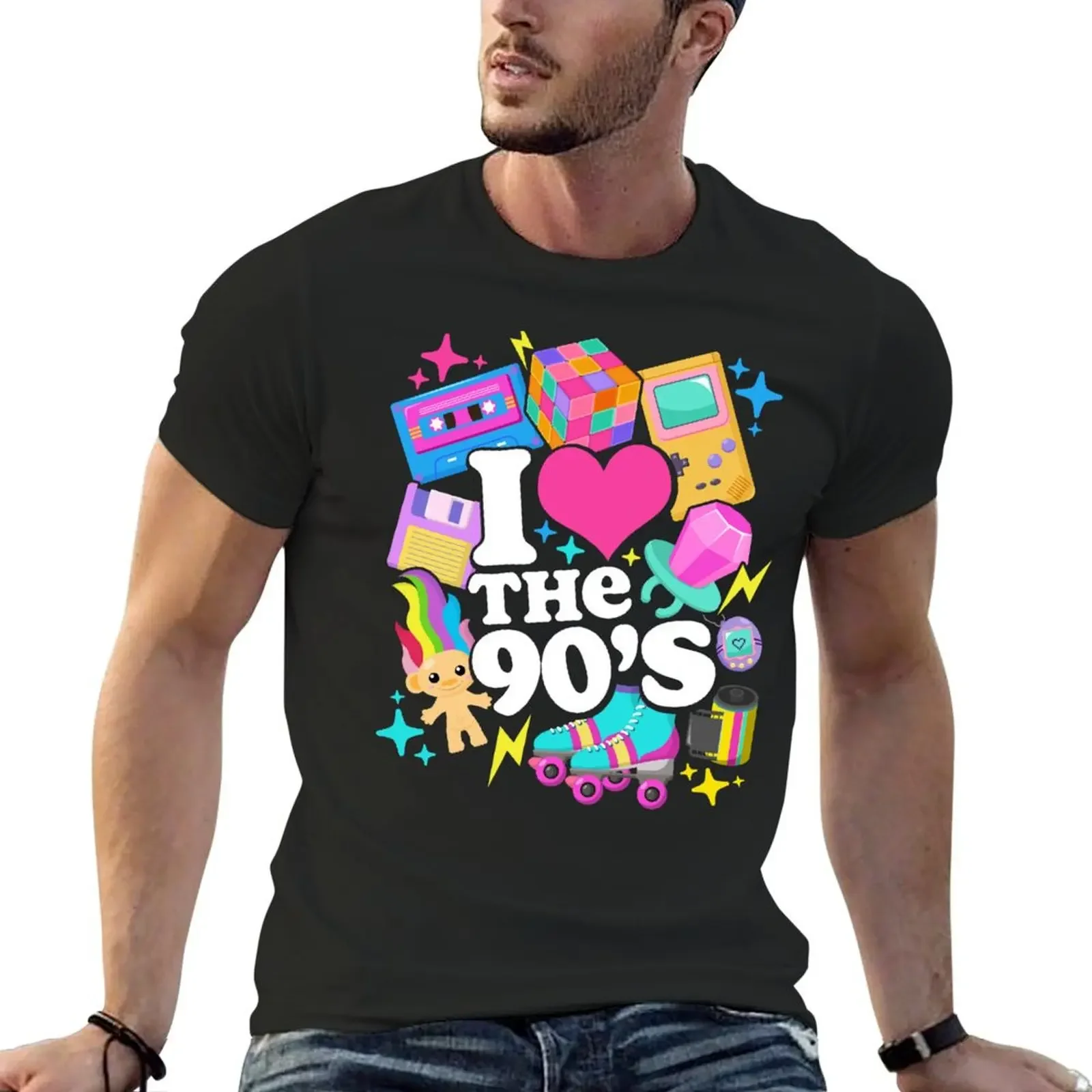 Summer Fashion Trends in 2026 I Love The 90's Retro 90s Costume T-Shirt Anime Figures Summer Clothes Blue Archive Mens T Shirt