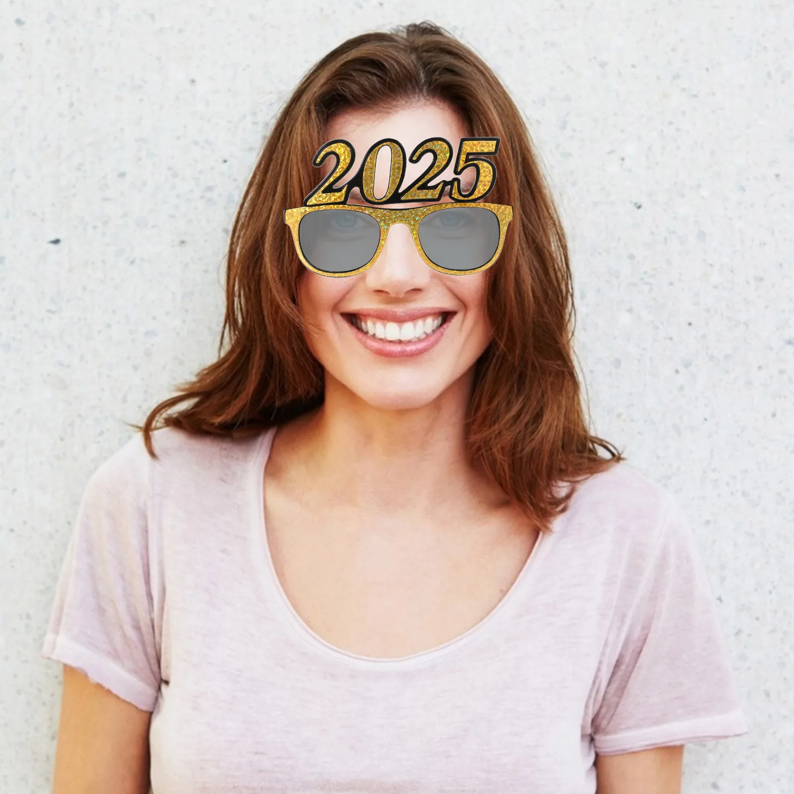 

Digital Eyeglasses 2025 Silver PC Material Photo Props Party Supplies Funny Dancing New Year Eve Favors Modeling