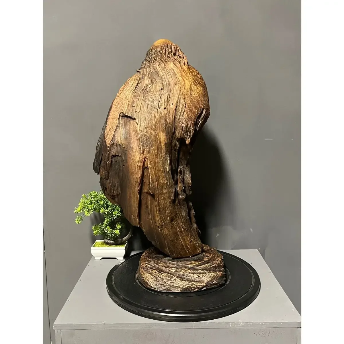 Camphor wood carving Laozi statue ornament home living room office desktop decoration crafts