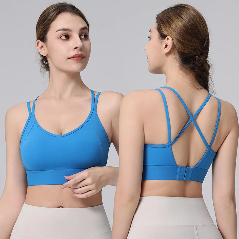 Women's High Impact Sports Bra Built-in Padded Naked Feel Quick Dry Color Block for Running Yoga Workout Top