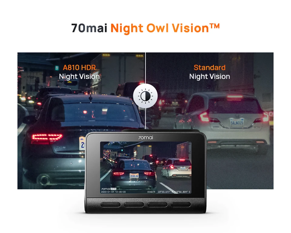 70mai Dashcam 4K A810 Ultra HD 150 ° FOV 24-Stunden-Parküberwachung ADAS, Koordiniert über integriertes GPS, WLAN und 4G für extreme Wetterbedingungen – Detail 5