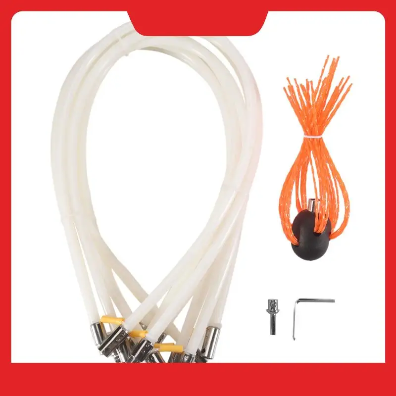 

A32HOT-Chimney Cleaning Brush Tool Kit And 8 Flexible Rods Snap Locking 45 Degree Angle By Drill For Fireplace Flue Home