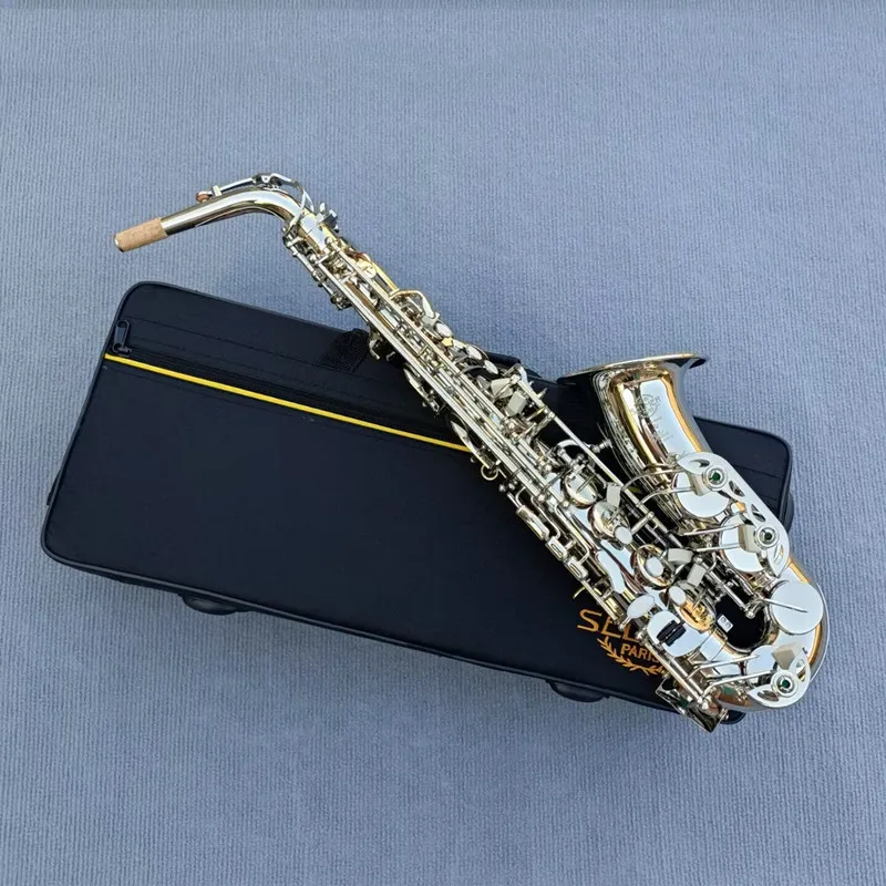 Real Pictures Alto Saxophone Eb Tuner Nickel Plated Carved Body Professional Woodwind With Case Accessories