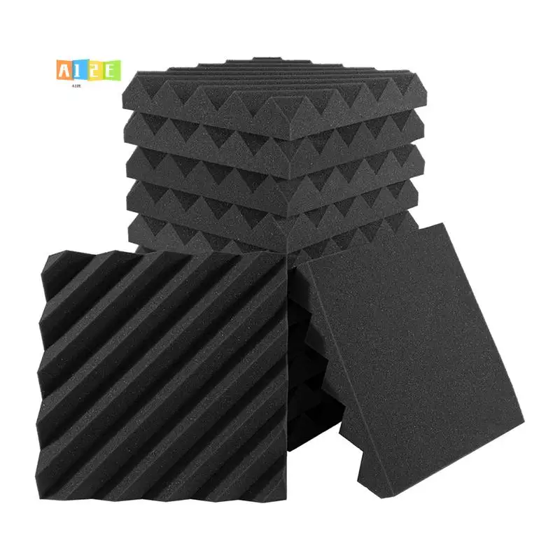 

A12E-12 Pack Sound Proof Foam Panels For Walls, 12X12x2 Inches Slash Style Acoustic Panels For Home Studio