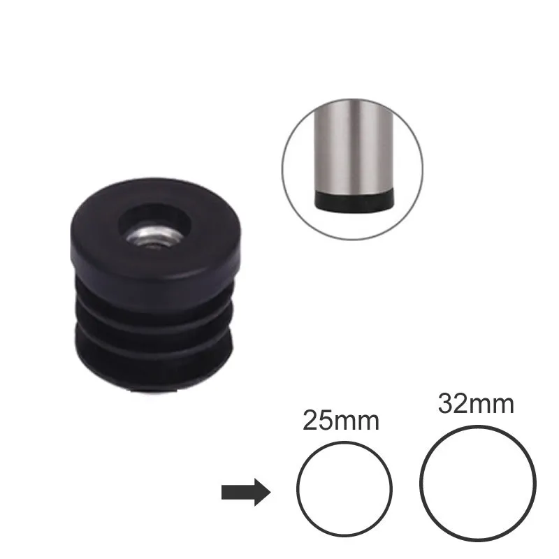 4pcs M8 Plastic Furniture Leg Pipe Hole Plugs with Nut Black Blanking End Cover Chair Leg Caps Protector Furniture Accessories