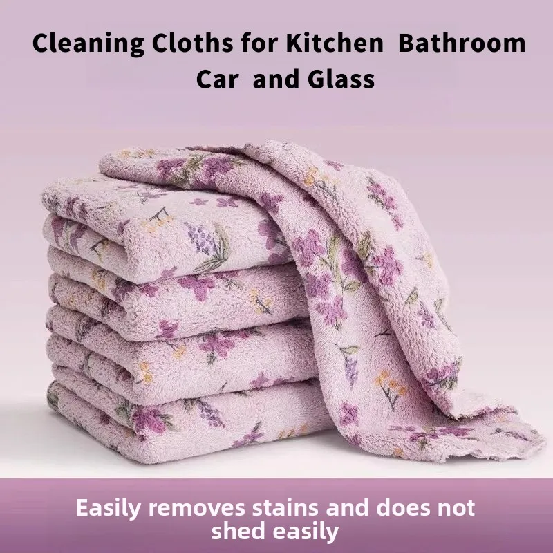 1-50pcs Microfiber Cleaning Cloths Absorbent Fast Drying Lint-Free for Kitchen Bathroom Car, Reusable Washable Edge-Trimmed Wipe