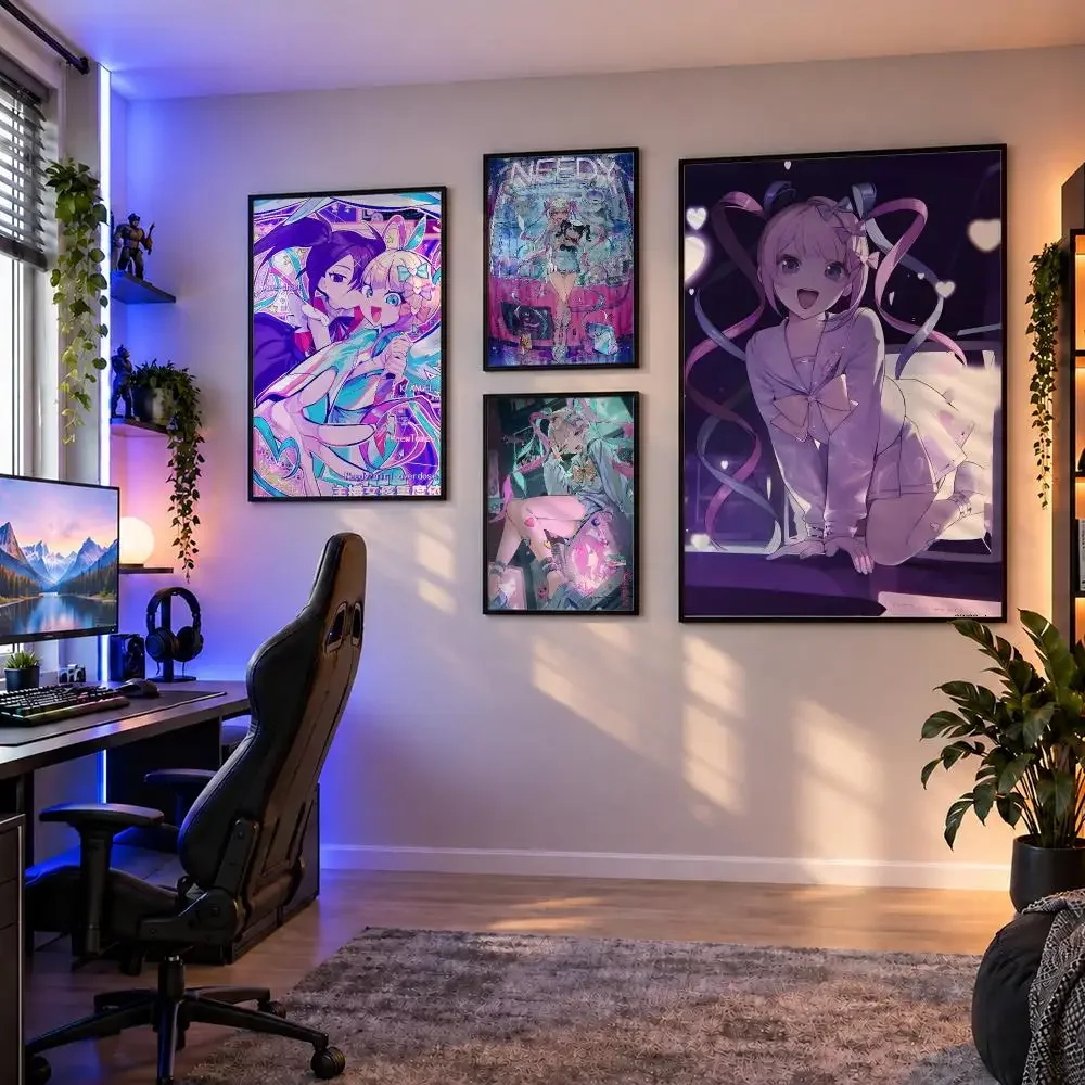 Game Needy Streamer Overload NSO KAngel Poster Wall Art PP Waterproof HD Self Adhesive Modern Home Decor Living Room Apartment
