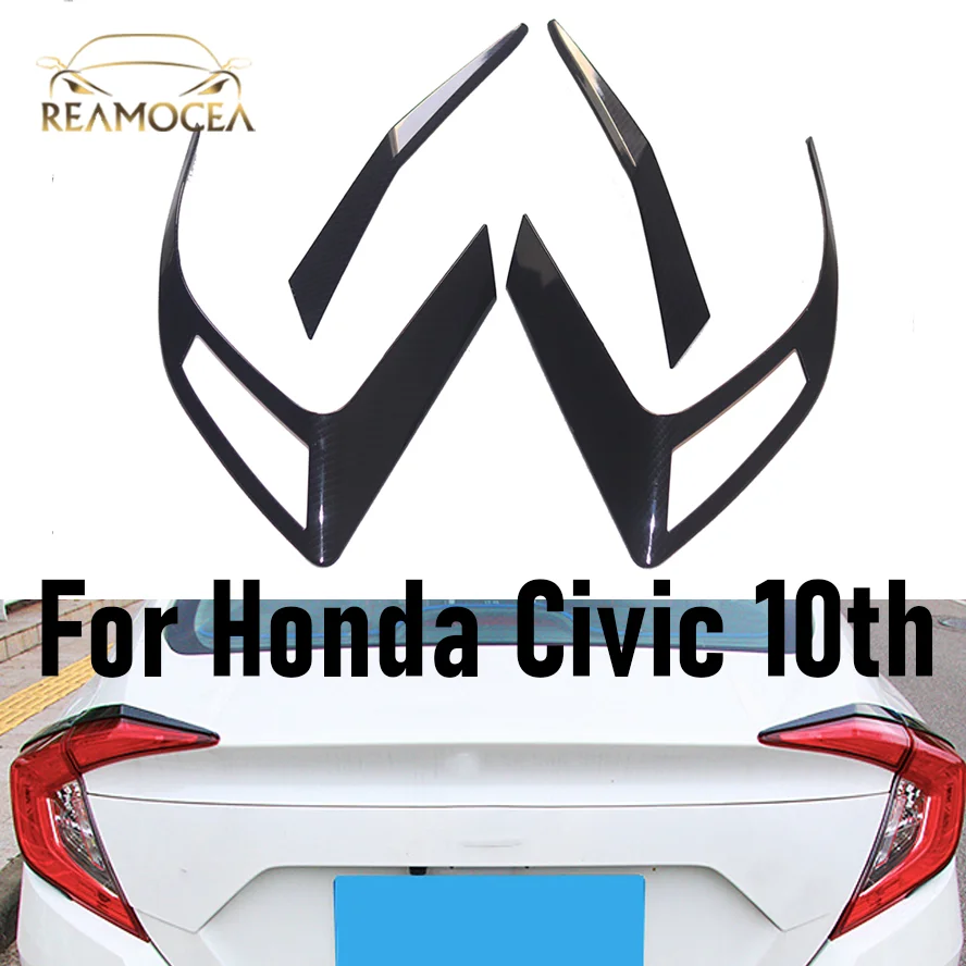Reamocea Carbon Fiber Tail Light Lamp Eyebrow Protector Strip Trim Styling Cover Sticker For Honda Civic Sedan 10th 2016-2020