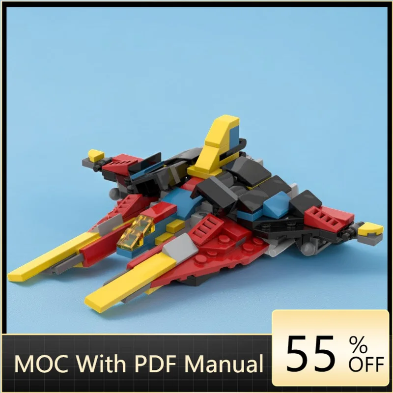 

MOC 131 Parts Fighter Jet Modular Building Block DIY Space Shooter Game Aircraft Model Custom Toys Sets Birthday Christmas Gifts