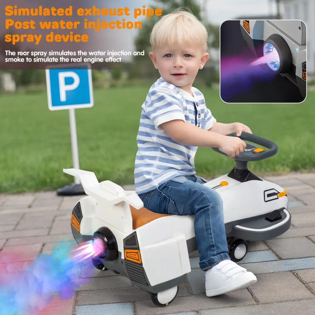 Voiture électrique Wiggle pour enfants de 1 à 6 ans, avec musique légère et casque, jouet balançoire 2 en 1, roue d'absorption des chocs clignotante, jouet pour enfants