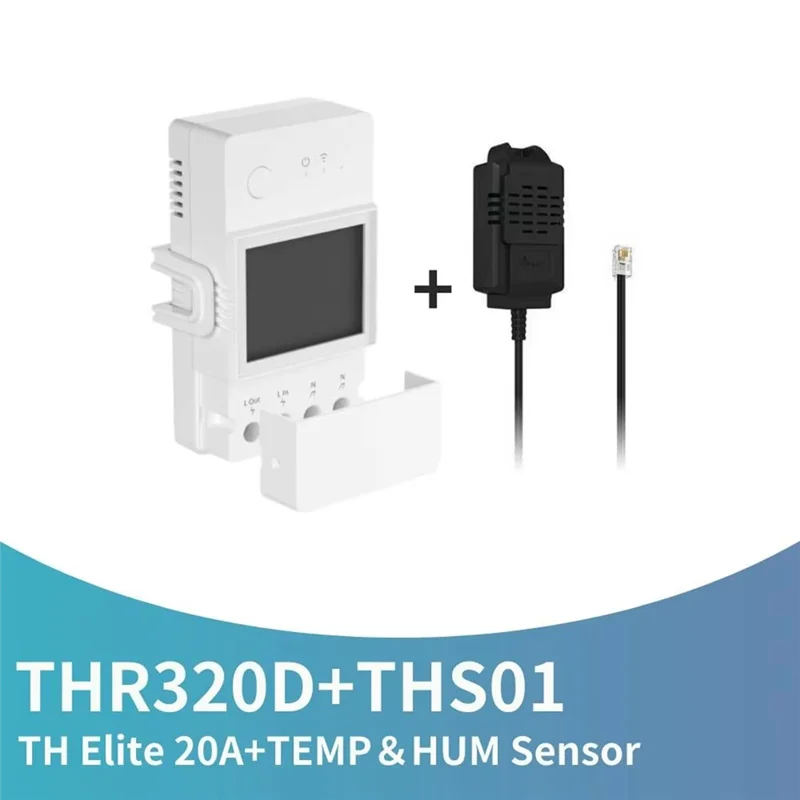 New-TH Elite 20A Smart Temperature Humidity Monitoring Switch LCD Screen Smart Home Automation Modules