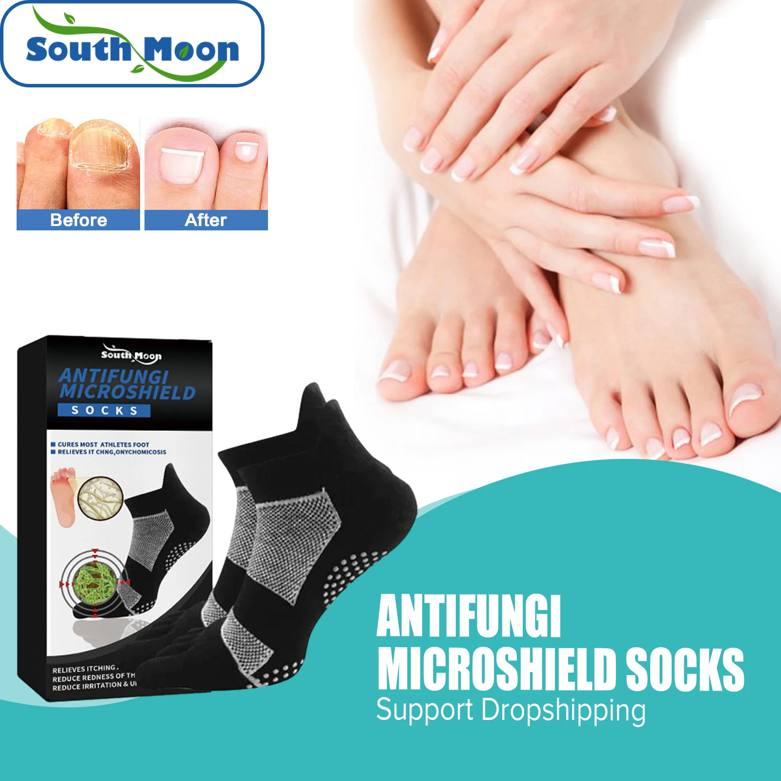 

Anti Nail Fungal Socks Treat Paronychia Onychomycosi Repair Grey Nails Thicken Rotten Anti Foot Crack Eczema Beriberi Infection