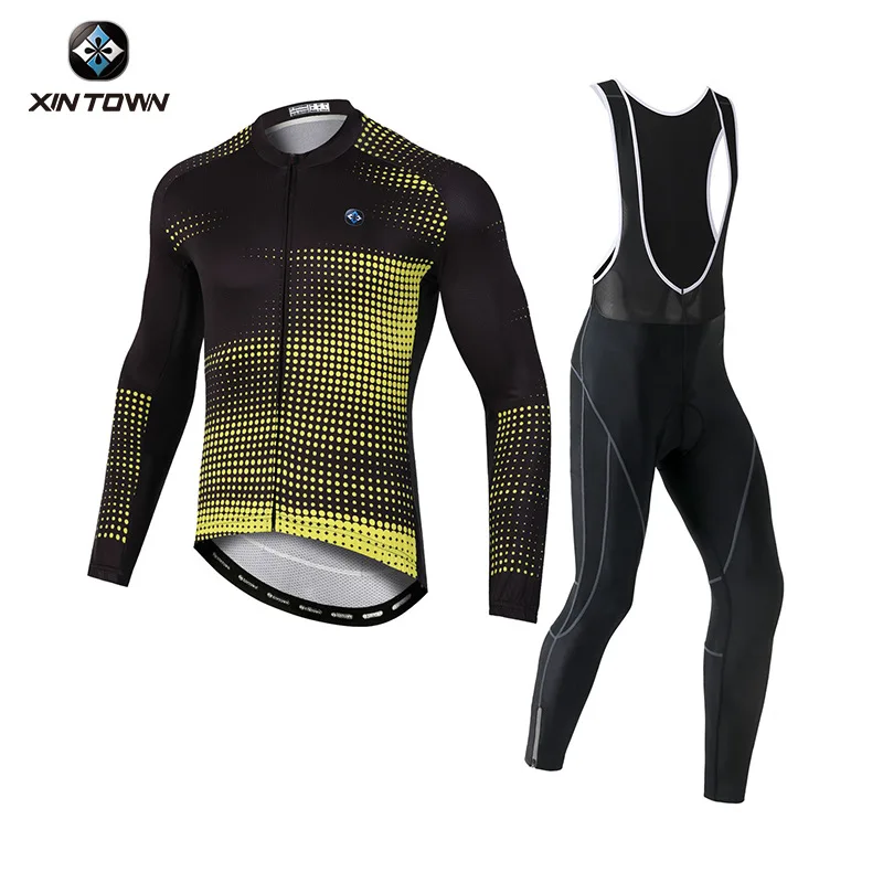Bicycle Set Men Cycling Clothes Men's Clothing Long Jersey Man Wear Triathlon Suit Sleeve Maillot Pants Jumper Bib Automn Summer
