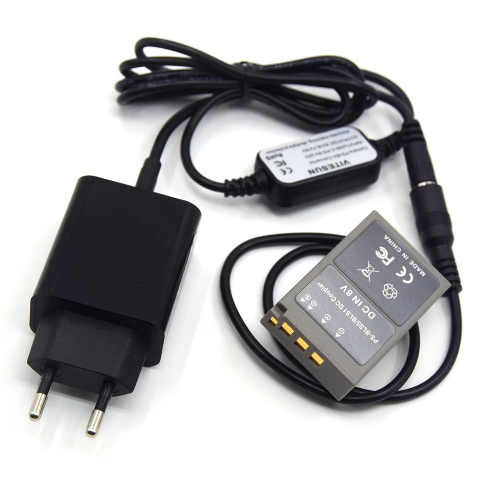 PD 3.0 Charger+ USB-C DC Cable+BLS-5 Dummy Battery BLS5 DC Coupler for Olympus OM-D E-M10 E-M10 Mark II III E-PL7 E-PL5 Camera