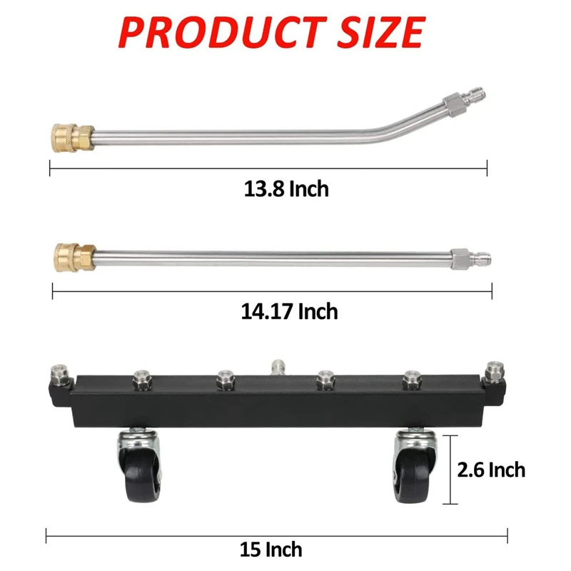 

High Pressure Washer Undercarriage Cleaner,6 Nozzle Garden Cleaning Machine With 2 Washer Extension Wands, 4000 PSI