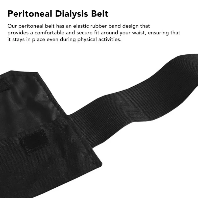 Peritoneal Dialysis Catheter Belt Tube Holder with Bag Pocket Adjustable Peritoneal Tube Protection Rubber Band for Patients