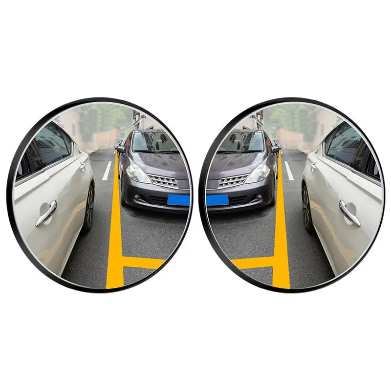 Car Blind Spots Mirrors 2pcs Fish Eye Shapes Convex Mirrors Ultra Clear Side By Side Round Rear View Mirrors Car Accessories