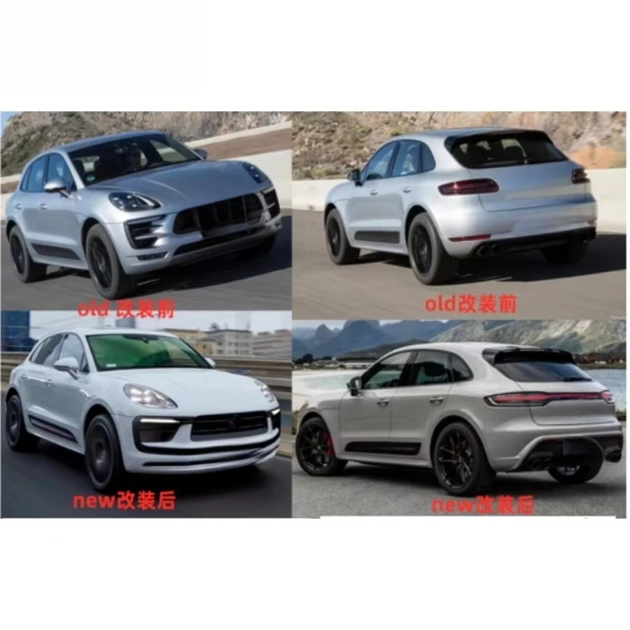 Wholesale High Quality Body Kit for Macan 2014-2017 Front Bumper Rear Bumper with Lights Upgrade 2018-2021 Bodykit