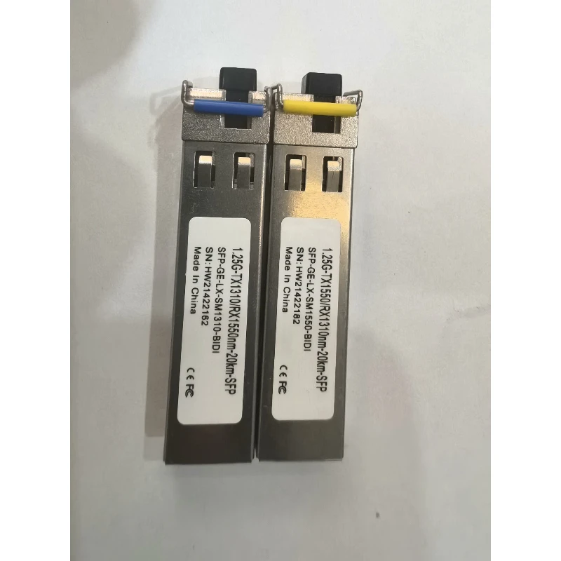 

2pcs New 1.25G SFP BiDi Transceiver 1310nm/1550nm 10km Gigabit Single Mode Single Fiber LC Connector Optical Module for Switch