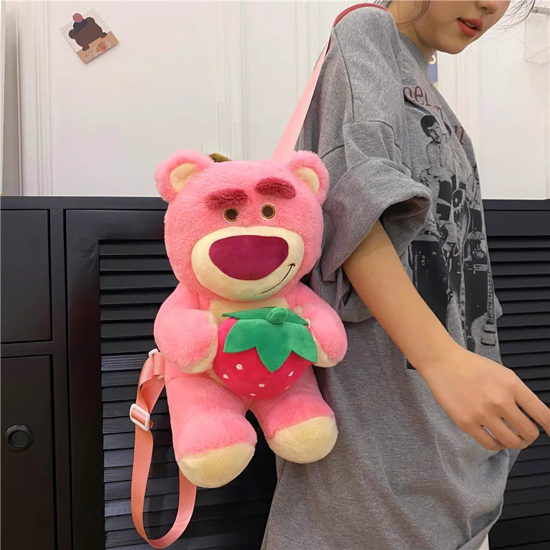 Disney stitch lotes-o'-huggin' urso alienígena mochila kawaii anime feminino coração meu bonito dos desenhos animados boneca saco presente do miúdo brinquedo para meninas