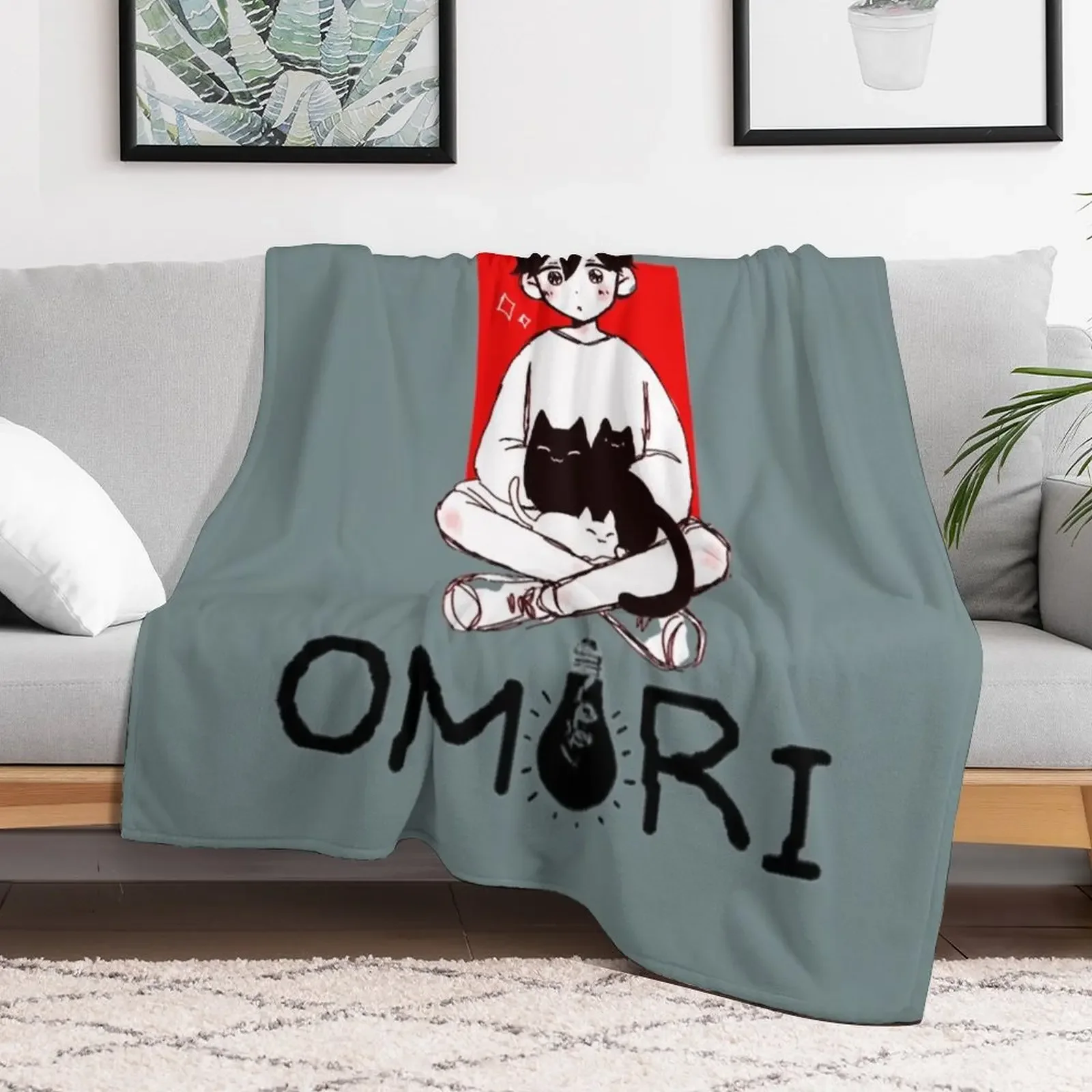 omori Throw Blanket Soft Solid Color Blanket for Couch Bed