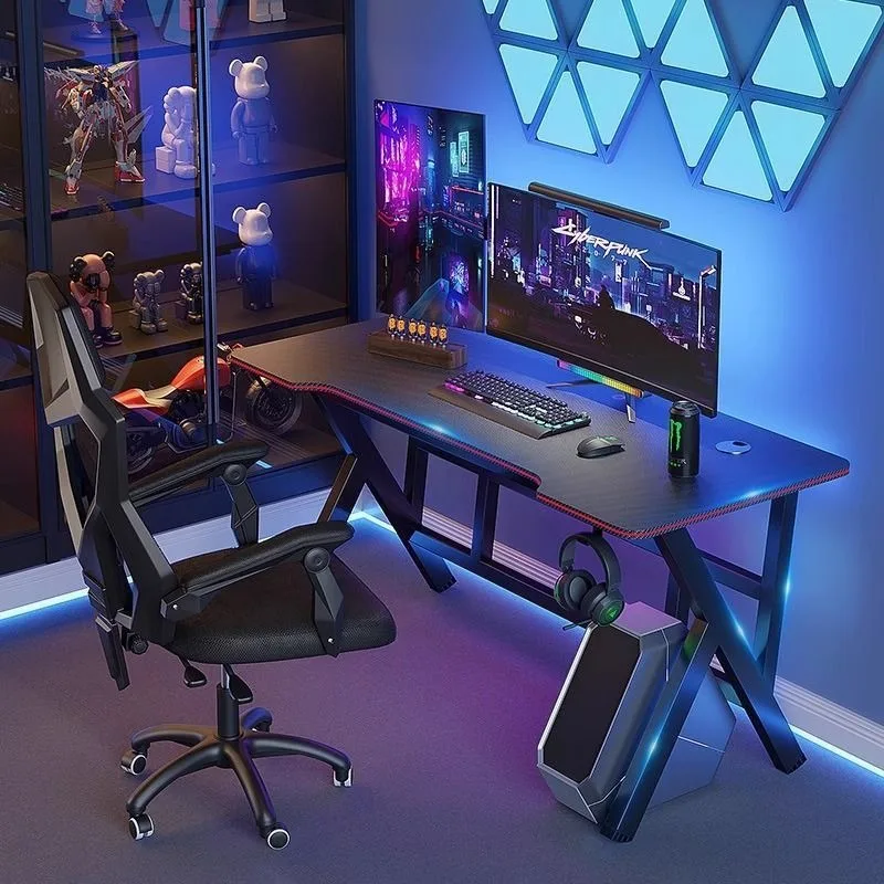 Minimalist Height Adjustable Desktop Gaming Desk for Home Office Bedroom Study - Furniture Rental Option Available