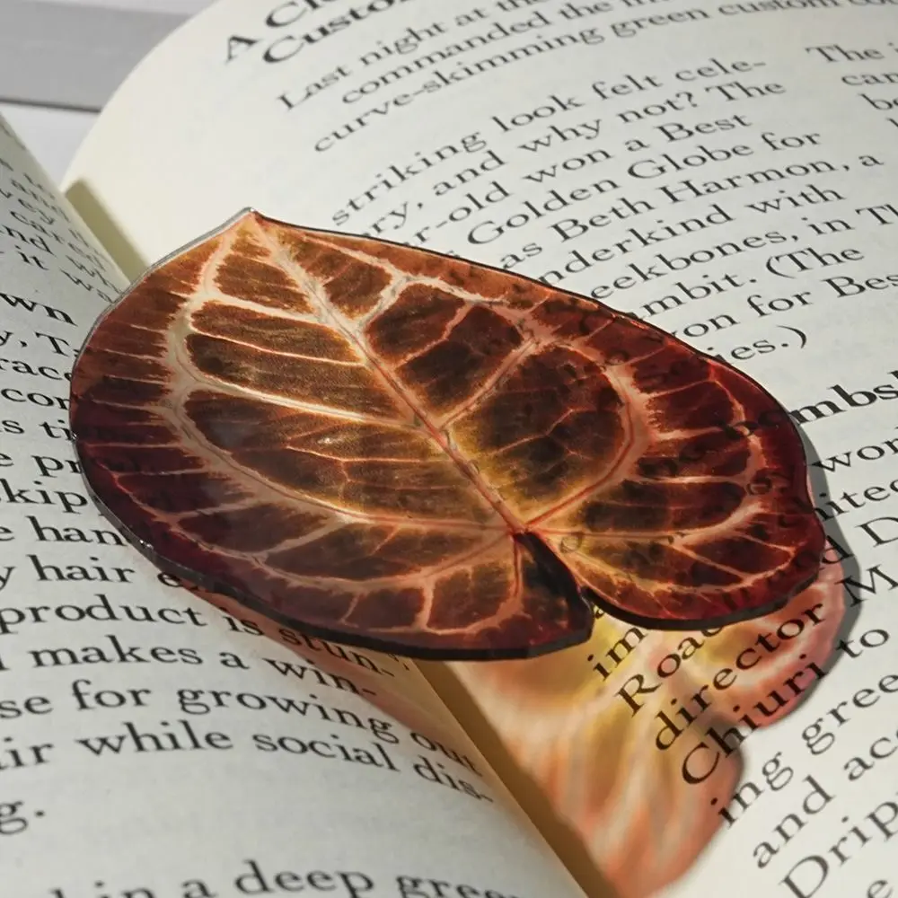 Cute Transparent Fruit Bookmark Fruit&Leaf Shape INS Leaf Page Marker Book Mark Reading Use