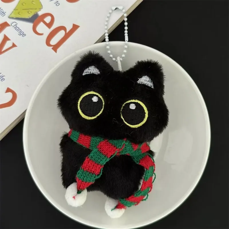 New Cute Black Cat Plush Toy Doll Small Pendant Cuddly Pillow Cushion Ins Black Cat Plush Toy Doll for Boy Girl Birthday Gifts - view 3